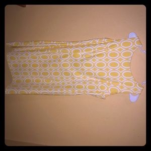 Yellow/White Fitted Dress